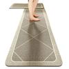 Nordic Diatom Mud Stain-Resistant Geometric Kitchen Mat Set, Easy-Clean, 2-Piece Strip Design.