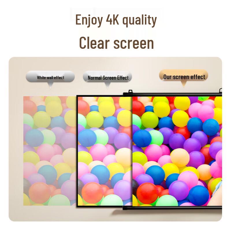 Deli MS301 72-inch Black Projector Screen with Stand