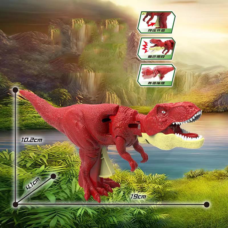 18 см Кусающийся Зеленый Красный Тираннозавр Рекс Динозавр Ручное Управление Пружинная Качалка Снятие Стресса Кончик Пальца Детская Игрушка Подарок на День Рождения Мальчику