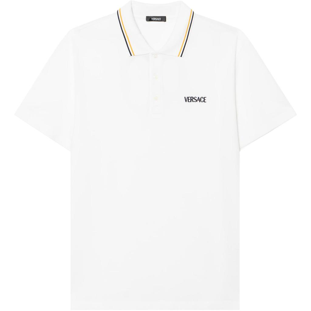 Versace short sleeve cotton polo shirt 1011851-1A14049-1W000