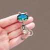 Sapphire Cat Brooches Women Clothing Coat Jewelry Party Accessories
