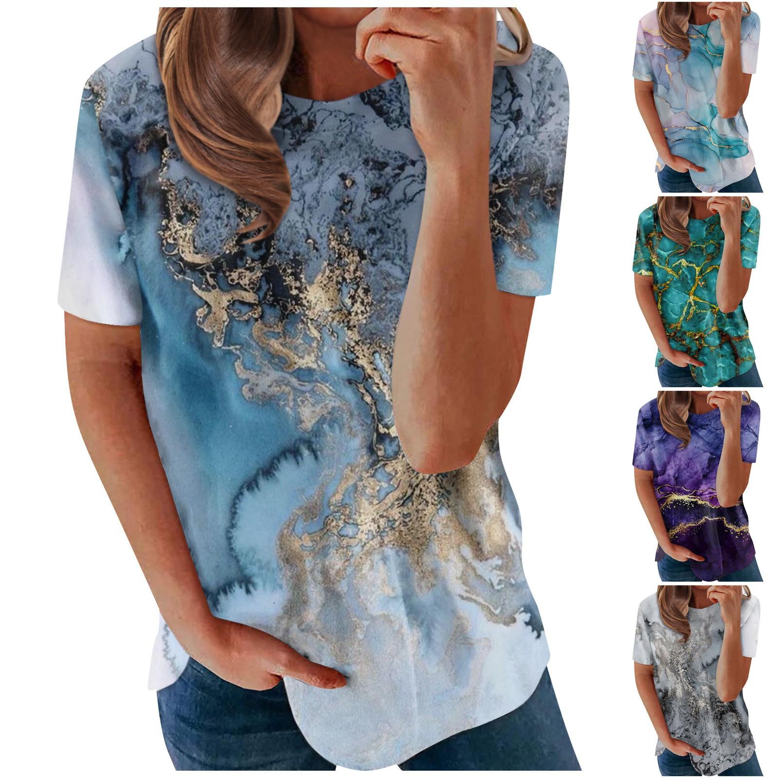 

(Острая курица)Женская мода, повседневная блузка с коротким рукавом и круглым вырезом, пуловер с принтом