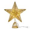 Lighted 3D Five- Star Christmas Tree Topper with Gold Glitter