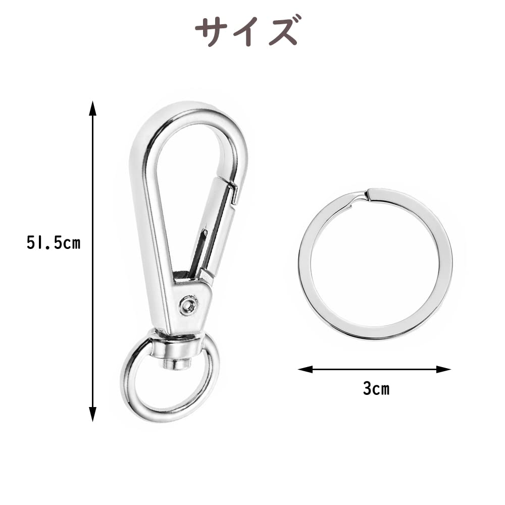 Japanese Product Metal Keychain Set 2 Pcs Stylish Stainless Steel Detachable Double Ring Flat Keyring Hook DIY Craft Supplies