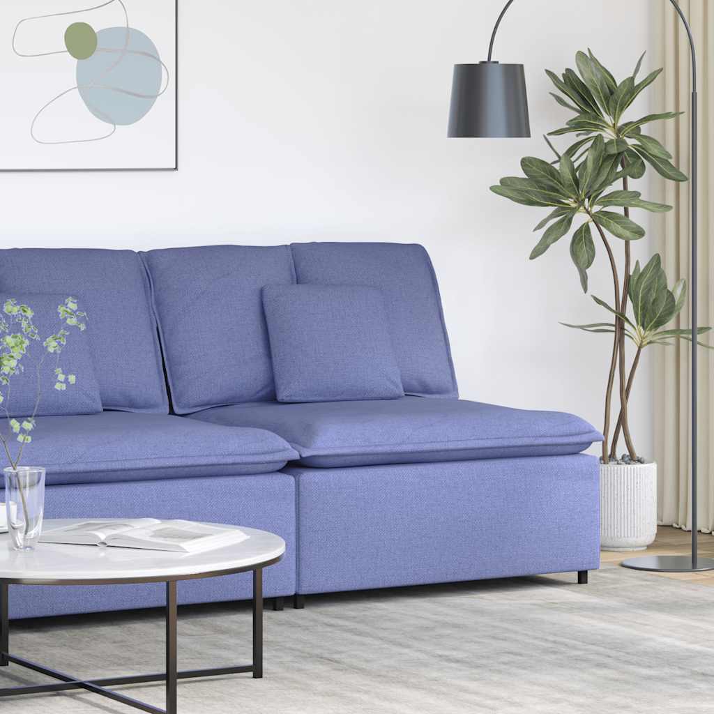 Modular Sofa Center Module with Cushions Jeans Blue 100 Cm