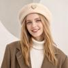Retro Winter Wool Berets Hat Heart Shape Felt Berets Fashion French Artist Hat  Lady