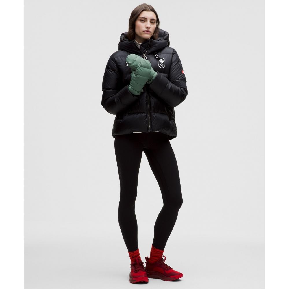 Lululemon Team Canada Wunder Puff Mittens  Coc Logo Medium Forest