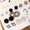 9Pairs/Set Women Retro Elegant Alloy Bright Fashion Earrings