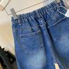 DIMANAF 2025 Neue Sommer Kurze Jeanshosen Damen Knöpfe Locker Lässig Denim Harems Hosen Big Blue Pants