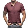 Summer Men's Casual Men's Tops Classic Men's Henley Shirt Bamboo Cotton Pure Cotton Short Sleeve T-Shirt Cool Feeling