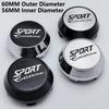 4pcs 60MM ( 56MM I.D) SPORT Edition Logo Emblem Car Wheel Center Caps High Cap Wheels Hub Rim Hubcaps Cover Replace Accessories