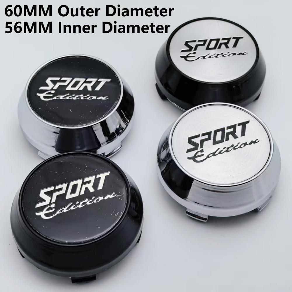 4pcs 60MM ( 56MM I.D) SPORT Edition Logo Emblem Car Wheel Center Caps High Cap Wheels Hub Rim Hubcaps Cover Replace Accessories