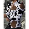 Men's Fashionable Cow Print Long Sleeve Shirt