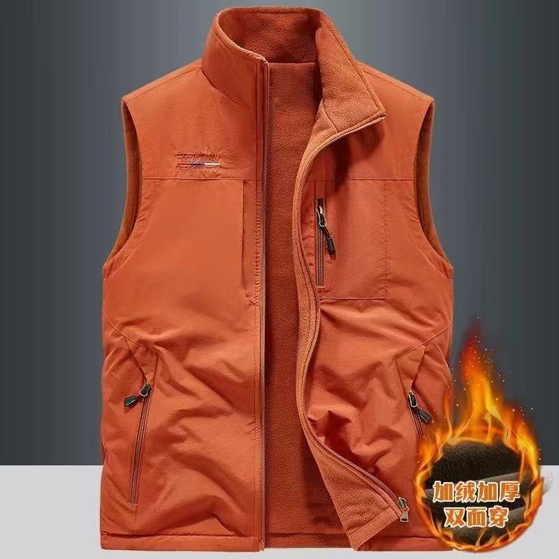 Herbst und Winter Wendeweste Herren Outdoor-Sport Fleeceweste Weste Ärmellose Jacke Top