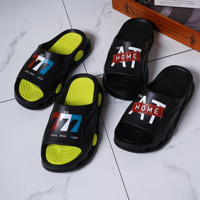 New summer men's one-word drag indoor and outdoor non-slip wear-resistant trend EVA slippers beach shoes wholesale