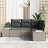 VidaXL Ensemble de canapé de jardin de 4 pièces avec coussins en gris clair et poly rattan 3355711