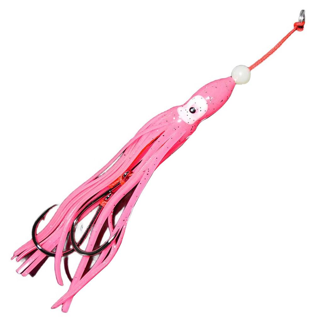 5Pcs Luminous Octopus Baits Silicones Luminous Octopus Squid Skirt Trolling Swimbait for Saltwater Freshwater Fishing