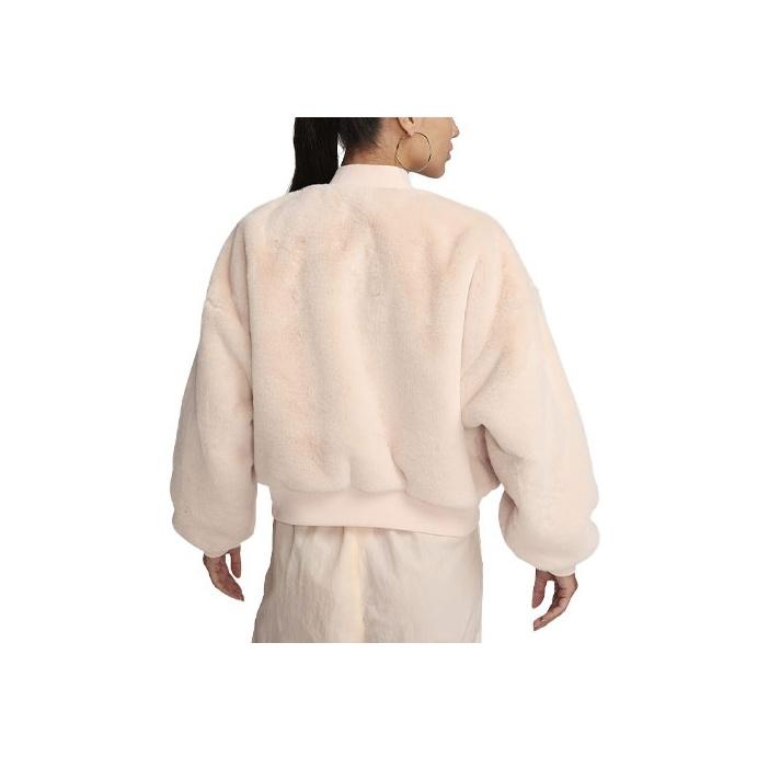 Nike Women's Sportswear Reversible Faux Fur Bomber Jacket Light Pink FB8693-838