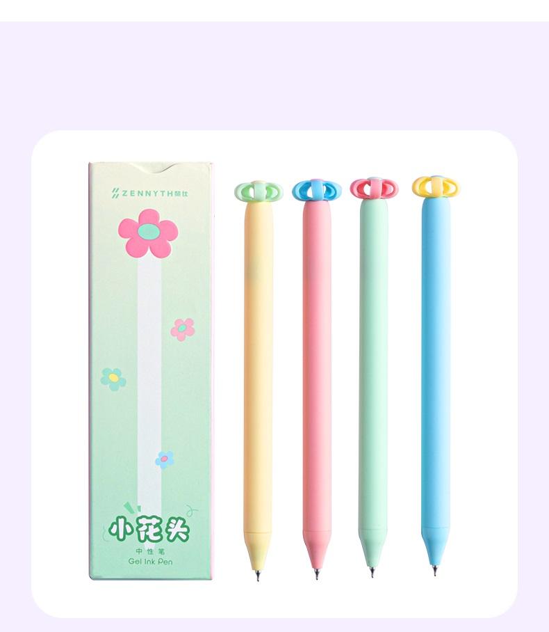 

4 шт. гелевые ручки Blooming Bud, шариковая ручка черного цвета с цилиндром 0,5 мм для письма