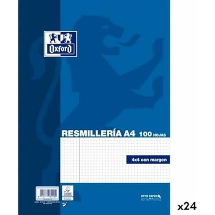 Feuilles De Rechange - OXFORD - A4 - 100 Feuilles - Couleur Bleu - Mixte