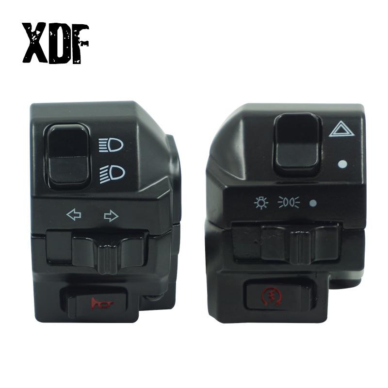 Black Universal Aluminum 7/8" 22MM Motorcycle Switch Handlebar Motorbike Horn Turn Signal Headlight Control Buttons