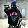 Boho Retro Malibu Beach 73 American School Uniform Letter Pattern Casual Long-Sleeved Children's Street Hoodie Top