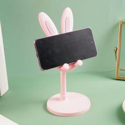 Roztomilý stojánek na telefon v podobě králíčka na stůl, nastavitelný úhel a výška, držák na mobilní telefon králíček, stojánek na tablet, dok pro iPad/všechny telefony