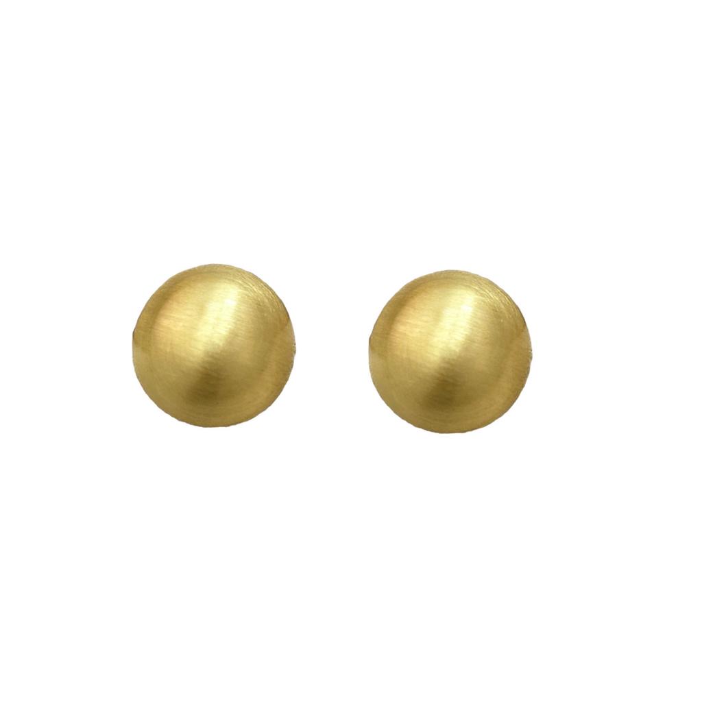 Vintage Brushed Matte Metal Round Ball Stud Earrings For Women Fashion Commute Jewelry