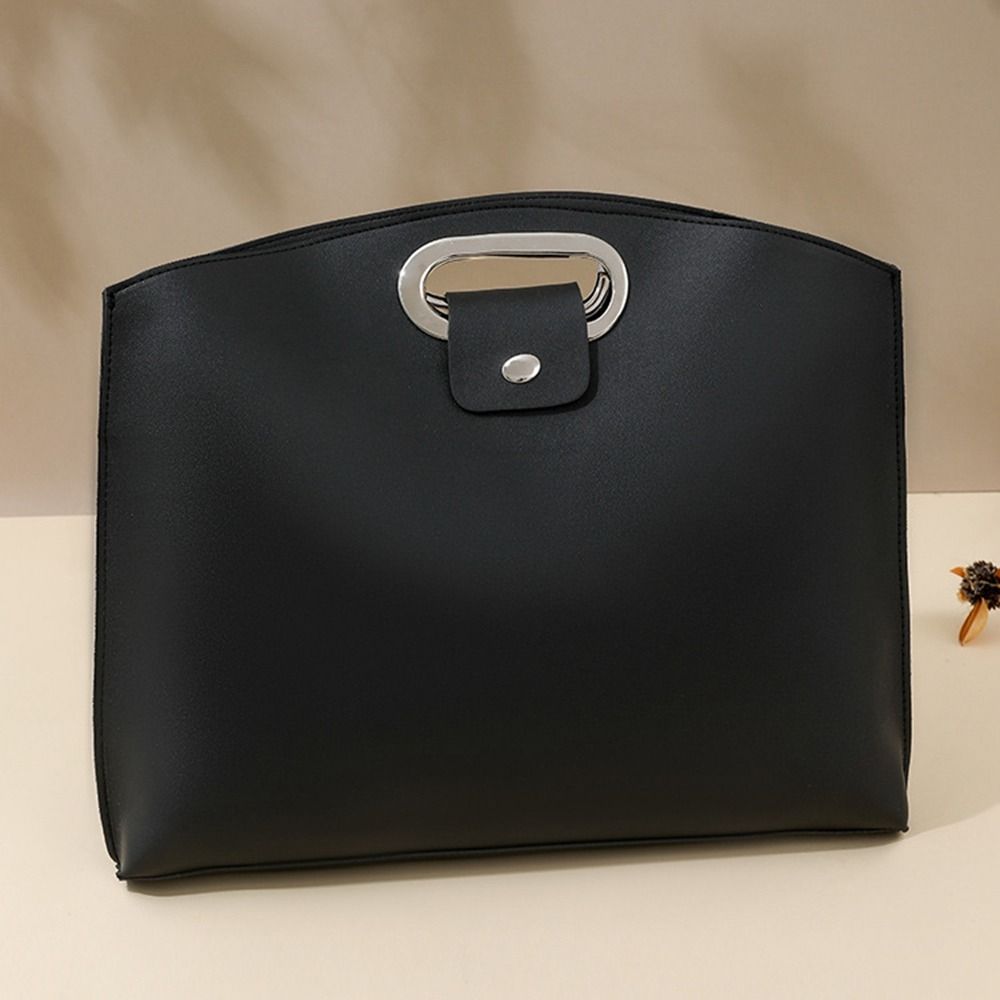 PU Office Document Tote Bag Large Capacity Briefcases Simple File Bag Travel