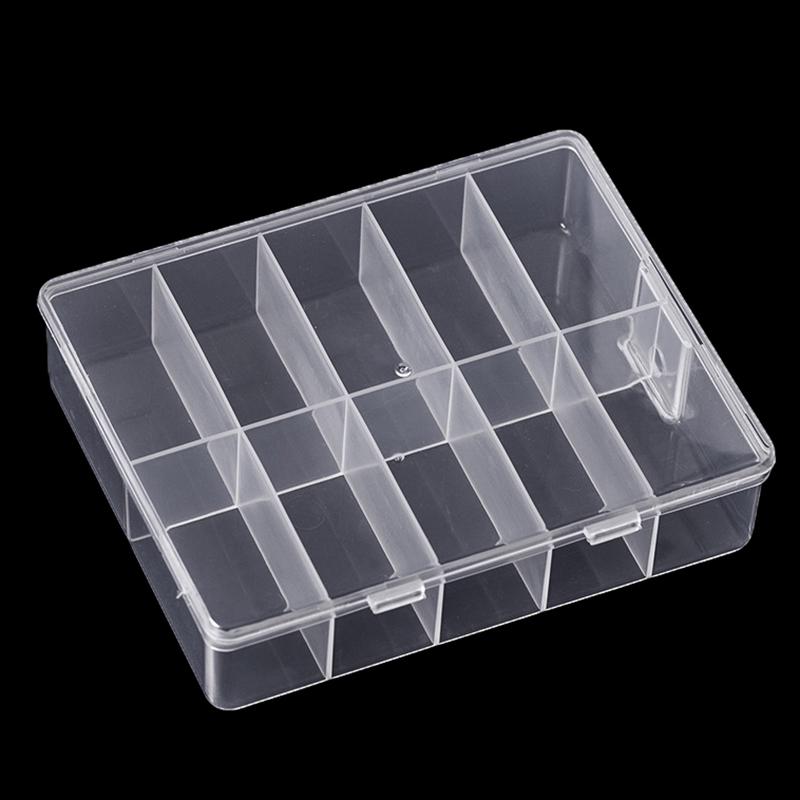 12 Grids Transparent Empty Nail Foils Plastic Storage Box False Nail Art Box Case Organizer