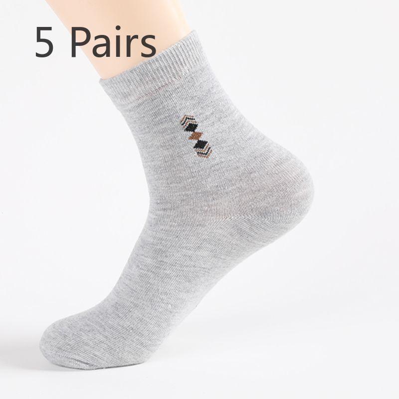 5 Pairs of Male Spring and Autumn All Kinds of Simple Business Sweat Absorption Breathable Tube Socks
