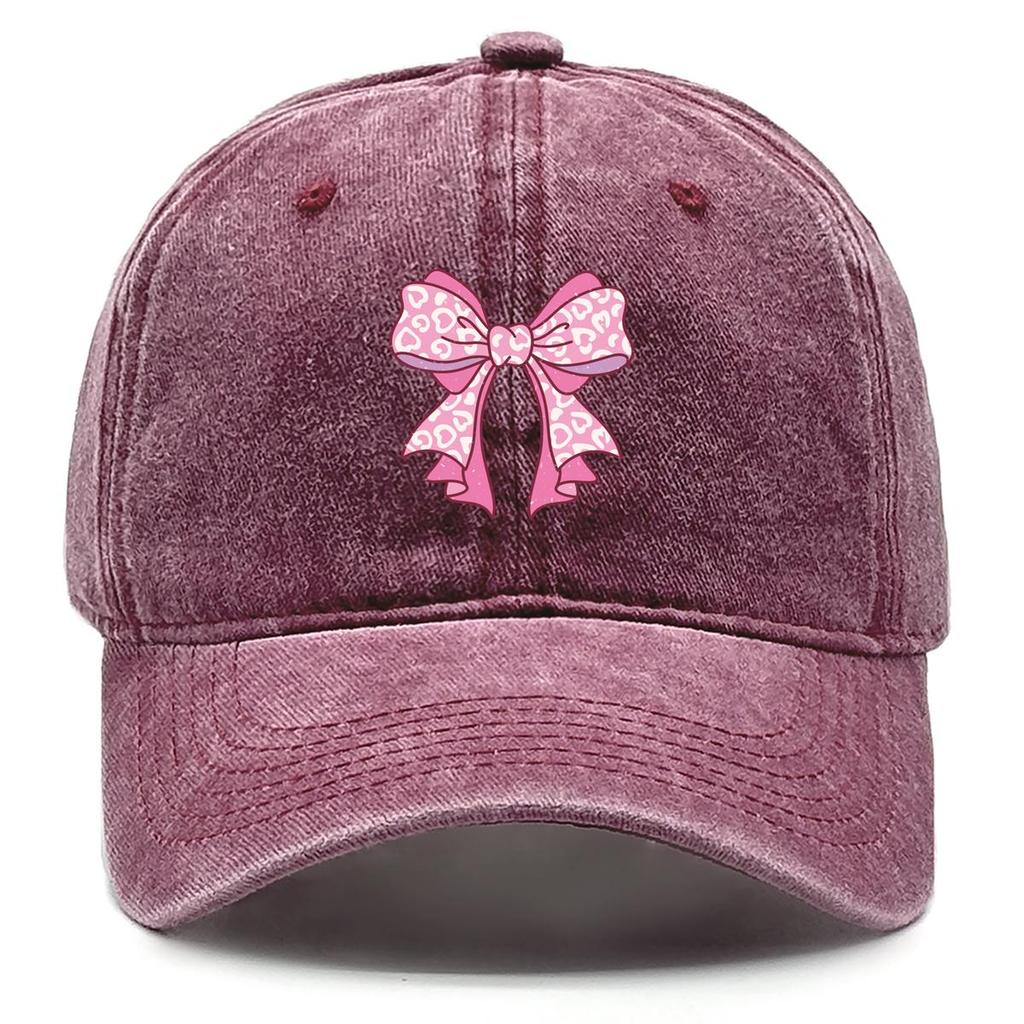 Bowknot Pattern Print Snapback Sun Hat, Dad Hat Unisex Vintage-Inspired Headwear Lightweight Adjustable Baseball Cap
