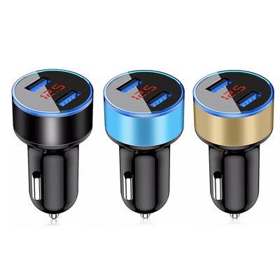 Cigarette Lighter Adapter 3.1A Car Charger Adapter Dual USB Super Fast Charging Voltmeter LCD Display Smart Mobile Phone Charger