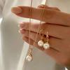 Perlenkette Ohrringe Set Großhandel Europäischer und Amerikanischer Anhänger Schmuck Leichter Luxus Nische High-End Pullover Kette