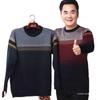 Men's Thick Fleece-Lined Sweater - Grandpa Style, Round Neck, Perfect for Winter Warmth