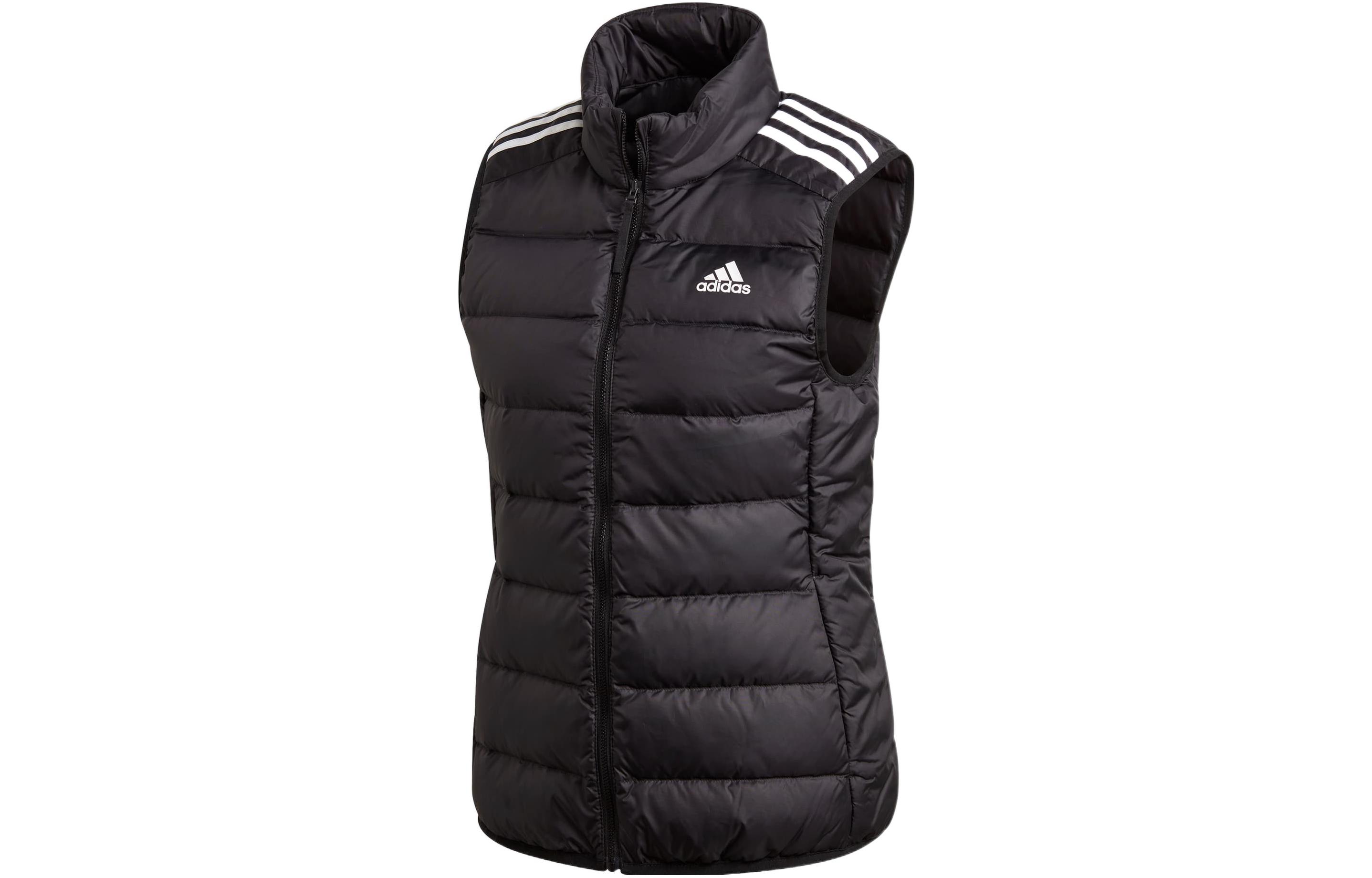 Adidas Down Vests Women s Black Stand Collar Moderate Urban Techwear GH4586 L