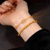 24K echtvergoldetes chinesisches geometrisches rundes Perlenarmband leichter Luxus hochwertiges Armband personalisierter Schmuck