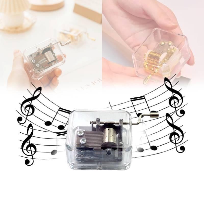 Hand Acrylic Cranked Music Box Creative Craft Ornament Toy Kids Gift Students