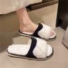Fashion New Flat Bottom Furry Slippers Warm Home Room Plush Cotton Slides for Women Casual Soft Sole Autumn Winter Open Toe Pantoffels
