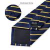 Dibangu Striped Wedding Tie Handkerchief Men's Necktie Pocket Square Ring Tie Set for Gift