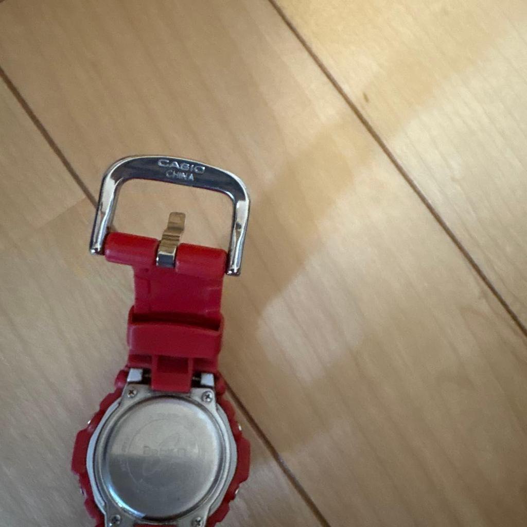 Used CASIO Baby-G Red Digital Watch SHOCK RESIST WATER 10 BAR RESIST