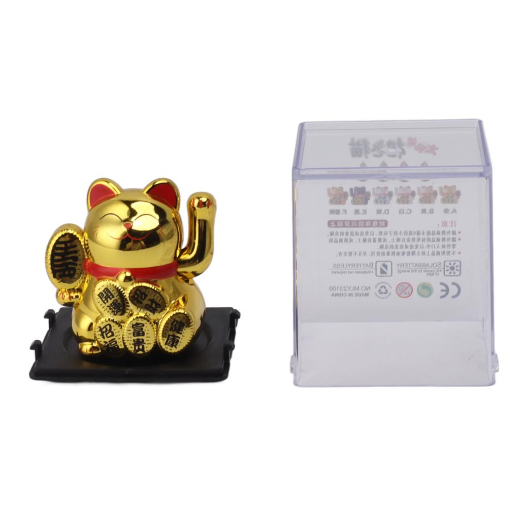 Solar Powered   Cat 2 Inch   Cute Solar Waving Cat   Wealth Welcoming Cat for Home Car Decoration
