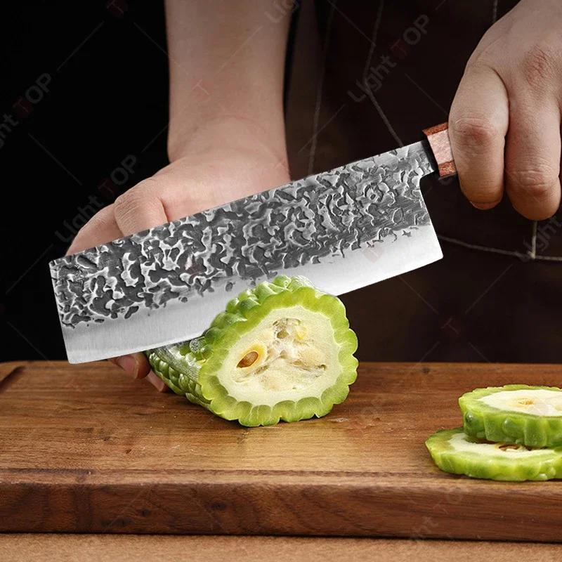 Handmade Forged Kitchen Knife Japanese Chef Santoku Knife Fruit Cutting Utility Knife Ideal for Cooking Knife and Accessories