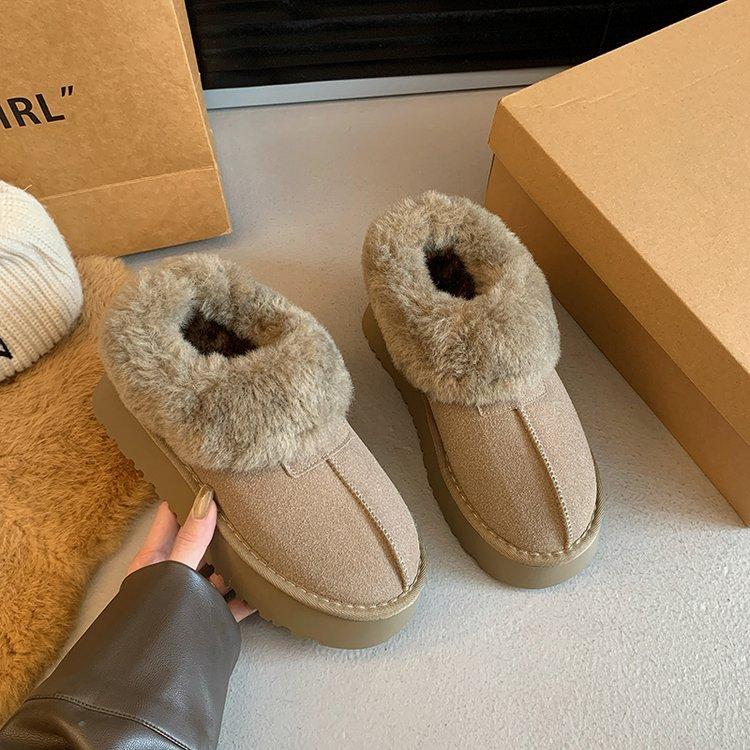 

Fur integrated snow boots women s winter 2024 new non-slip Northeast cotton boots piled thickened warm cotton shoes 40