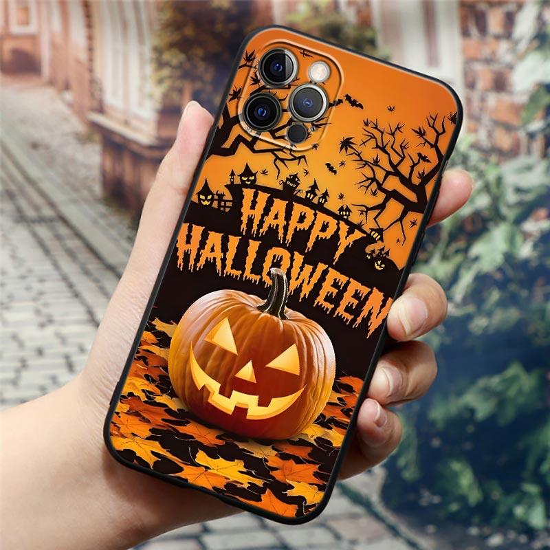 Happy Halloween Cat Pumpkin Phone Case For Apple iPhone 17 16 15 14 13 12 11 Pro Max 16 Plus 17Air 17PM Back Cover Silicon Funda