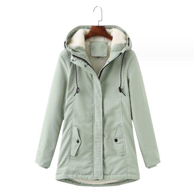 Women's Hooded Lamb Fleece Pie Overcomes Winter Warm Waist-tucked Quilts