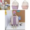 Nylon Lightweight Waterproof Trendy Backpack Colorful Letter Pattern For Girls