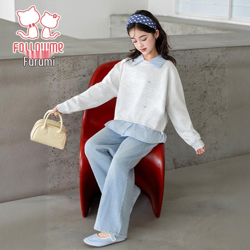

Girl s Casual Denim Two-Piece Set 160