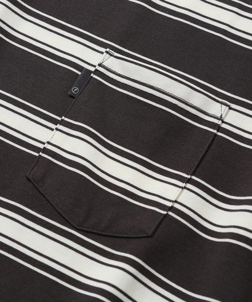 MOIF [Ss26] One Pocket H/S Tee / Charcoal Stripe