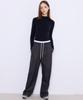 MANAVIS7 Striped Elastic Pants [Charcoal]